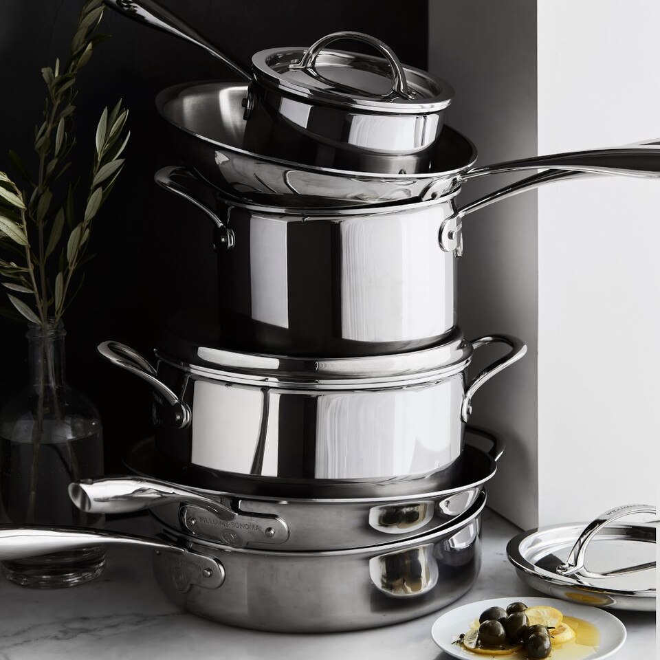 Williams Sonoma Thermo-Clad„¢ Stainless-Steel 10-Piece Cookware Set